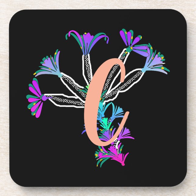 Monogram C Initial  Coaster (Front)