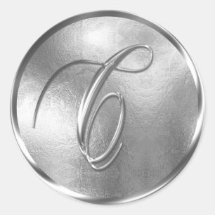 Monogram C NONMETALLIC Silver Envelope Seal