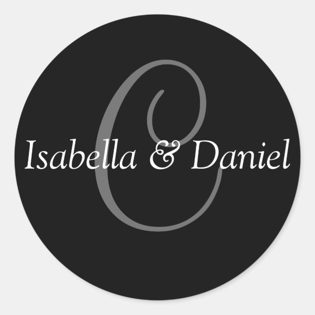 Monogram C Wedding Seal Sticker (Front)