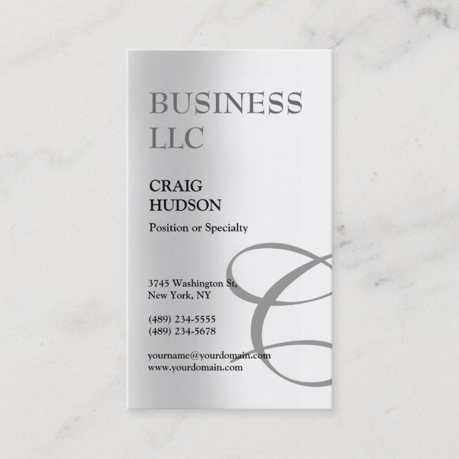 Monogram Calligraphy Business Card (Front)