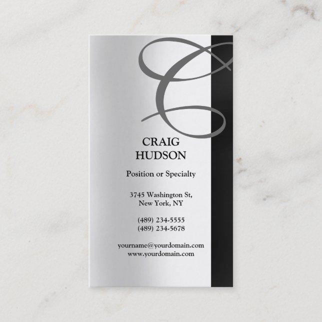 Monogram Calligraphy Business Card (Front)