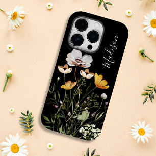 Monogram Calligraphy Dried Wildflower Bouquet Case-Mate iPhone 14 Pro Case