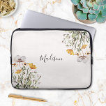 Monogram Calligraphy Dried Wildflower Bouquet Laptop Sleeve<br><div class="desc">Protect your laptop in style with our Monogram Dried Wildflower Bouquet Laptop Sleeve. Personalise it today!</div>