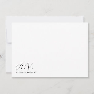 Monogram Calligraphy Minimal and Chic  Card