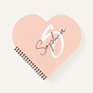 Monogram Calligraphy Study Notes Binder With Pink Notebook