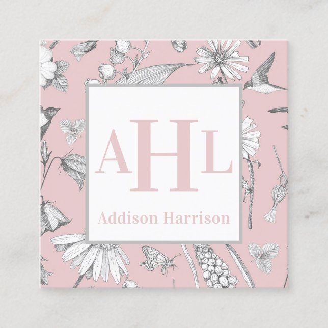 Monogram Calling Card, Monogram Enclosure Cards (Front)