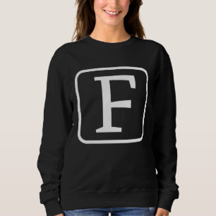 Monogram Capital Letter F Initial Alphabet Women M Sweatshirt