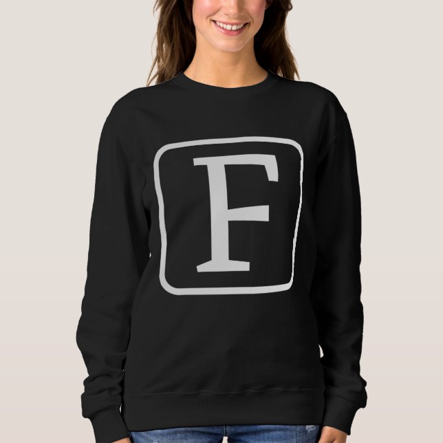 Monogram Capital Letter F Initial Alphabet Women M Sweatshirt (Front)
