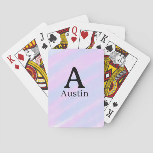 Monogram capital masculine add name purple pastel  playing cards
