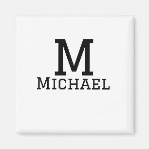 Monogram capital masculine add name simple classic magnet