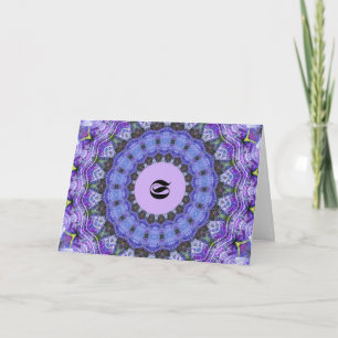 Monogram Card, Letter G,  Blue, Thank You Card