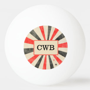 Monogram Casino Black and Red Ping Pong Ball