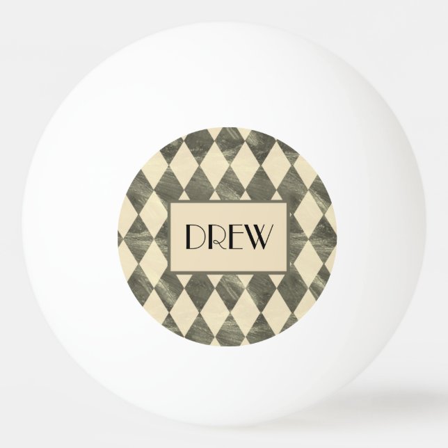 Monogram Casino Black Diamond Ping Pong Ball (Front)
