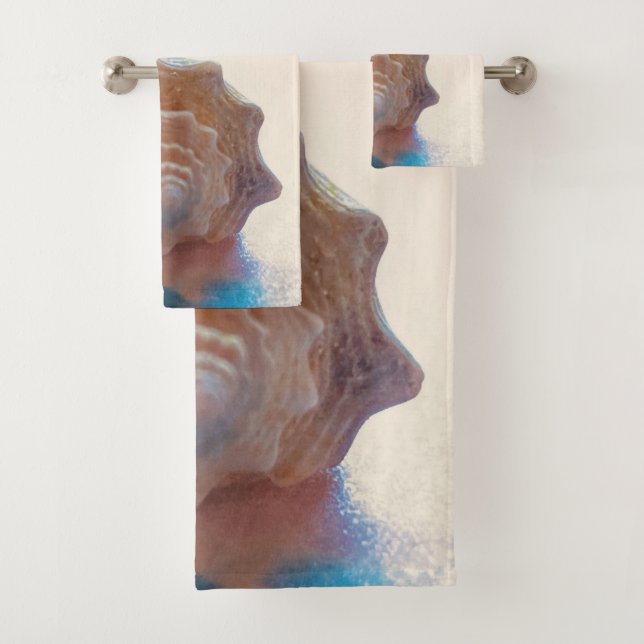 Monogram Casual Beach Sea Shell Bath Towel Set (Insitu)