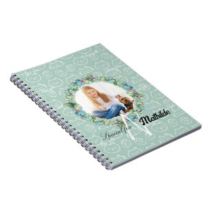 Monogram Cat Patterns Personalised your Kids Photo Notebook