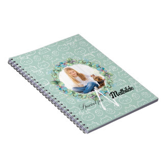 Monogram Cat Patterns Personalised your Kids Photo Notebook