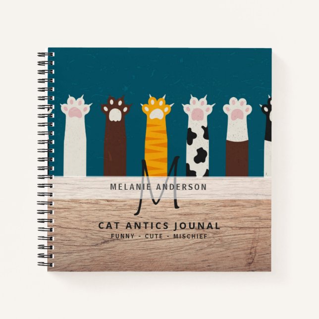 Monogram CAT Paws For Thought Journal Notebooks (Front)