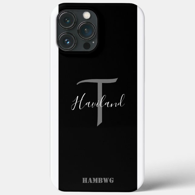 Monogram Cell Phone Case HAMbyWG - Black & White (Back)