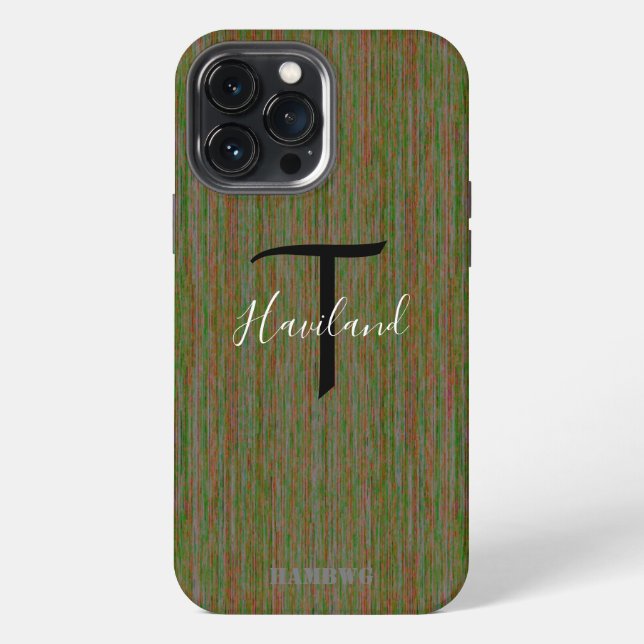 Monogram Cell Phone Case HAMbyWG - Olive (Back)