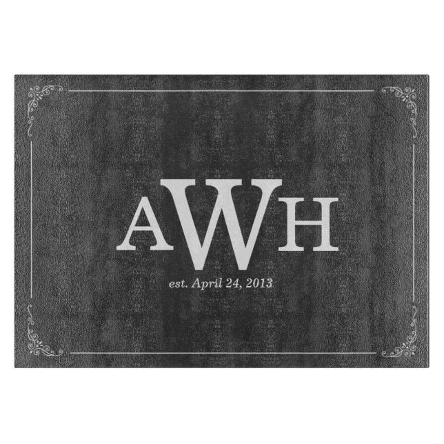 Monogram Chalkboard Cutting Board (Front)