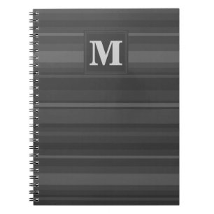 Monogram charcoal stripes notebook