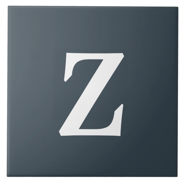 Monogram Charcoal Stylish Colour Complementing Tile (Front)