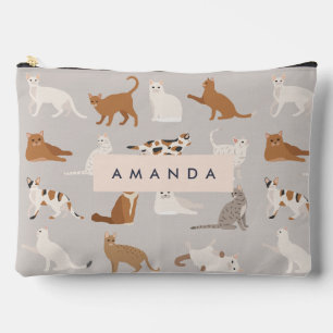 Monogram Charming Cat Pattern Cat Lovers Accessory Pouch