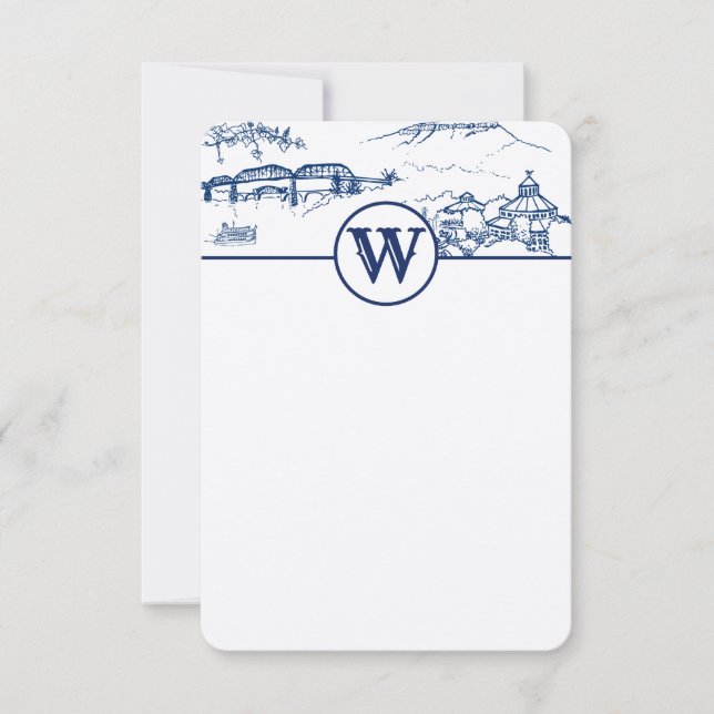 Monogram Chattanooga Toile Blue Card (Front)