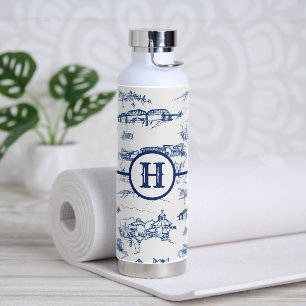 Monogram Chattanooga Toile Blue Water Bottle