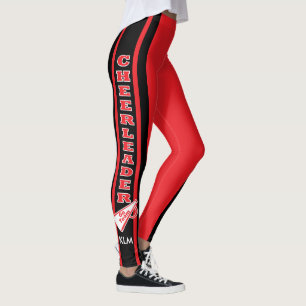 Monogram Cheerleader Red Leggings