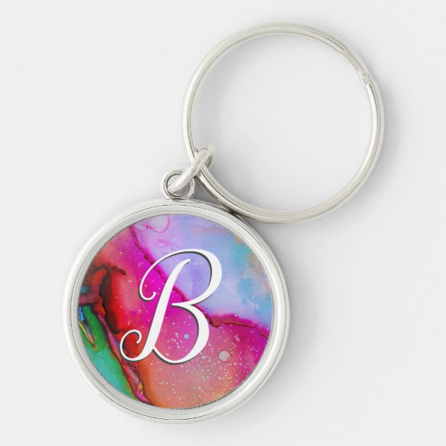Monogram Chem 7 Script Key Ring (Front)