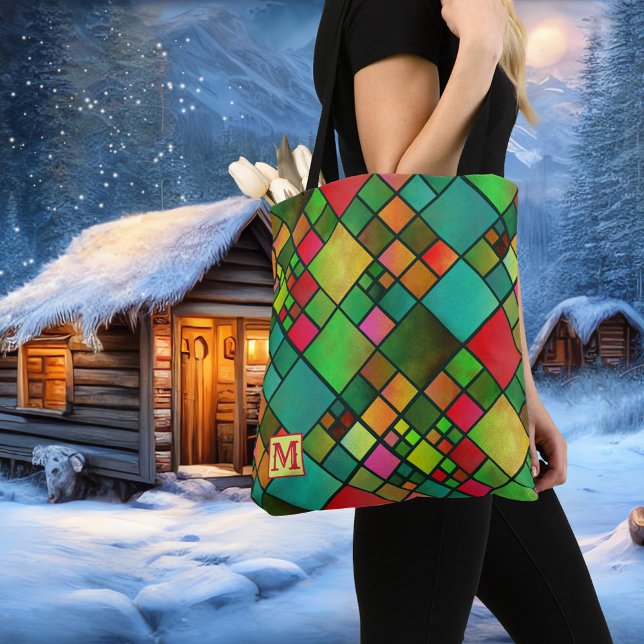 Monogram Chequered Pattern Tote Bag (Creator Uploaded)
