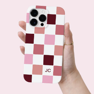 Monogram Chequered Pink Modern Simple Pattern Case-Mate iPhone 14 Pro Max Case