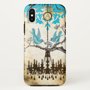 Monogram Cherry Blossom Bird Chandelier iPhone XS Case