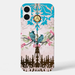 Monogram Cherry Blossom  Bird Chandelier iPhone iPhone 16 Plus Case