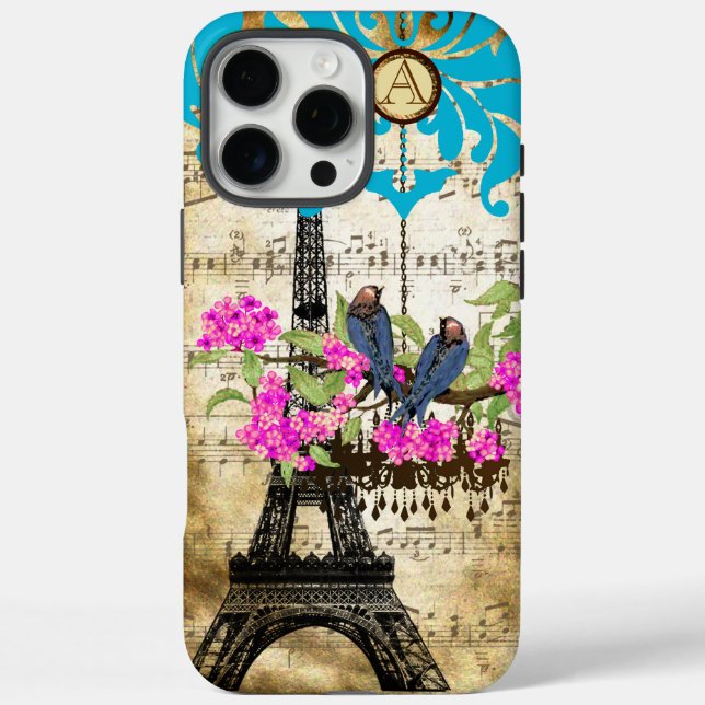 Monogram Cherry Blossom  Bird Chandelier iPhone Case-Mate iPhone Case (Back)