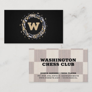 Monogram Chess Pieces Chess Board Business Card