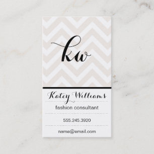 Monogram Chevron Business Card