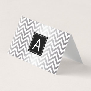 Monogram Chevron Glitter Event Planner Business Card