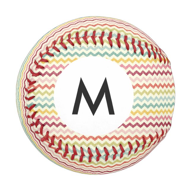 Monogram Chevron Pattern 4 Baseball (Front Left)