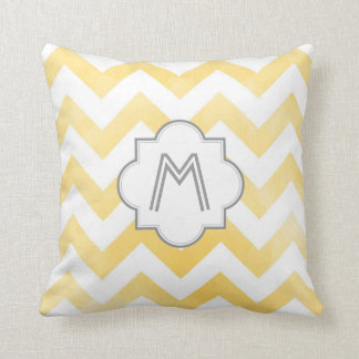 Monogram Chevron throw pillow - yellow