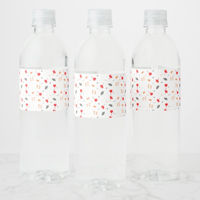 Monogram Chic Flower  Party Supply Water Bottle Label (Bottles)