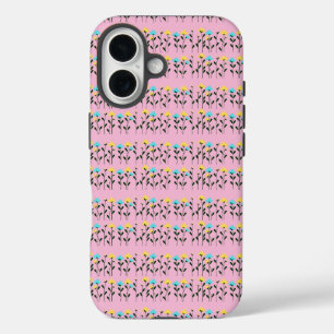  Monogram chic Grey  Floral Pattern  iPhone 16 Case
