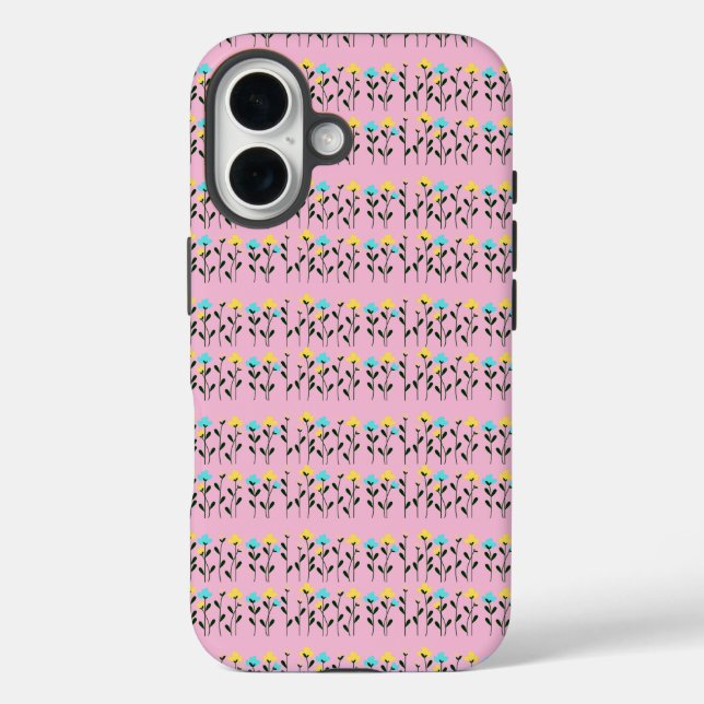  Monogram chic Grey  Floral Pattern  Case-Mate iPhone Case (Back)