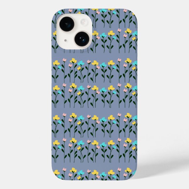  Monogram chic Grey  Floral Pattern  Case-Mate iPhone Case (Back)