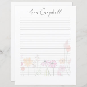 Monogram Chic Script Name Stationery Paper