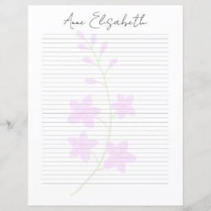 Monogram Chic Script Name Stationery Paper