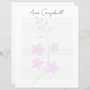 Monogram Chic Script Name Stationery Paper