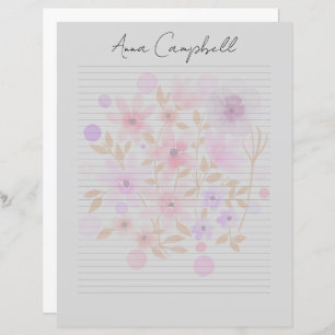 Monogram Chic Script Name Stationery Paper