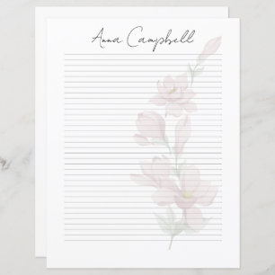 Monogram Chic Script Name Stationery Paper